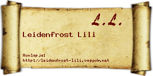 Leidenfrost Lili névjegykártya