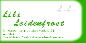 lili leidenfrost business card